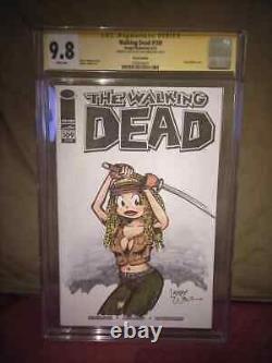 Walking Dead #109 Sketched Par Larry Welz Cherry Comme Michonne Unique En Son Genre