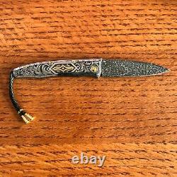 William Henry Knife B30 One Of A Kind Hand Gravé 24k Gold Inlays Retail 6700 $