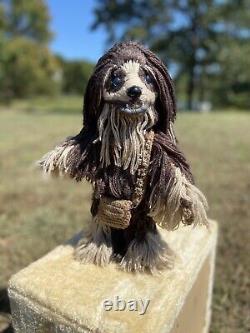 Wookie fait à la main unique en son genre crocheté Poseable