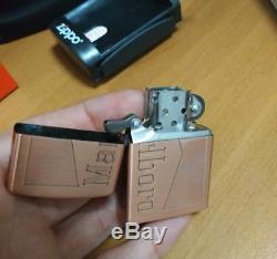 Zippo Cuivre Marlboro Gravé 5 Faces. Nouveau, Unique En Son Genre