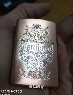 Zippo Cuivre Marlboro Gravé 5 Faces. Nouveau, Unique En Son Genre