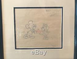 (one-of-a-kind) Mickey & Minnie Mouse Production Originale Peinte À La Main Cellule