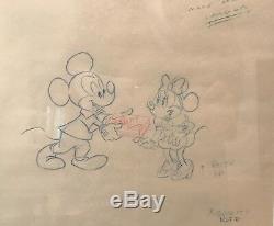 (one-of-a-kind) Mickey & Minnie Mouse Production Originale Peinte À La Main Cellule