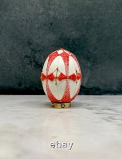 Œuf d'art unique cousu à la main, véritable coquille creuse, objet de collection de luxe