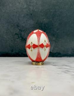 Œuf d'art unique cousu à la main, véritable coquille creuse, objet de collection de luxe