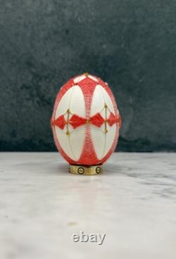 Œuf d'art unique cousu à la main, véritable coquille creuse, objet de collection de luxe