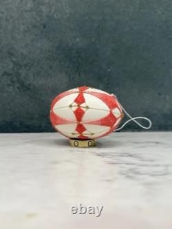 Œuf d'art unique cousu à la main, véritable coquille creuse, objet de collection de luxe